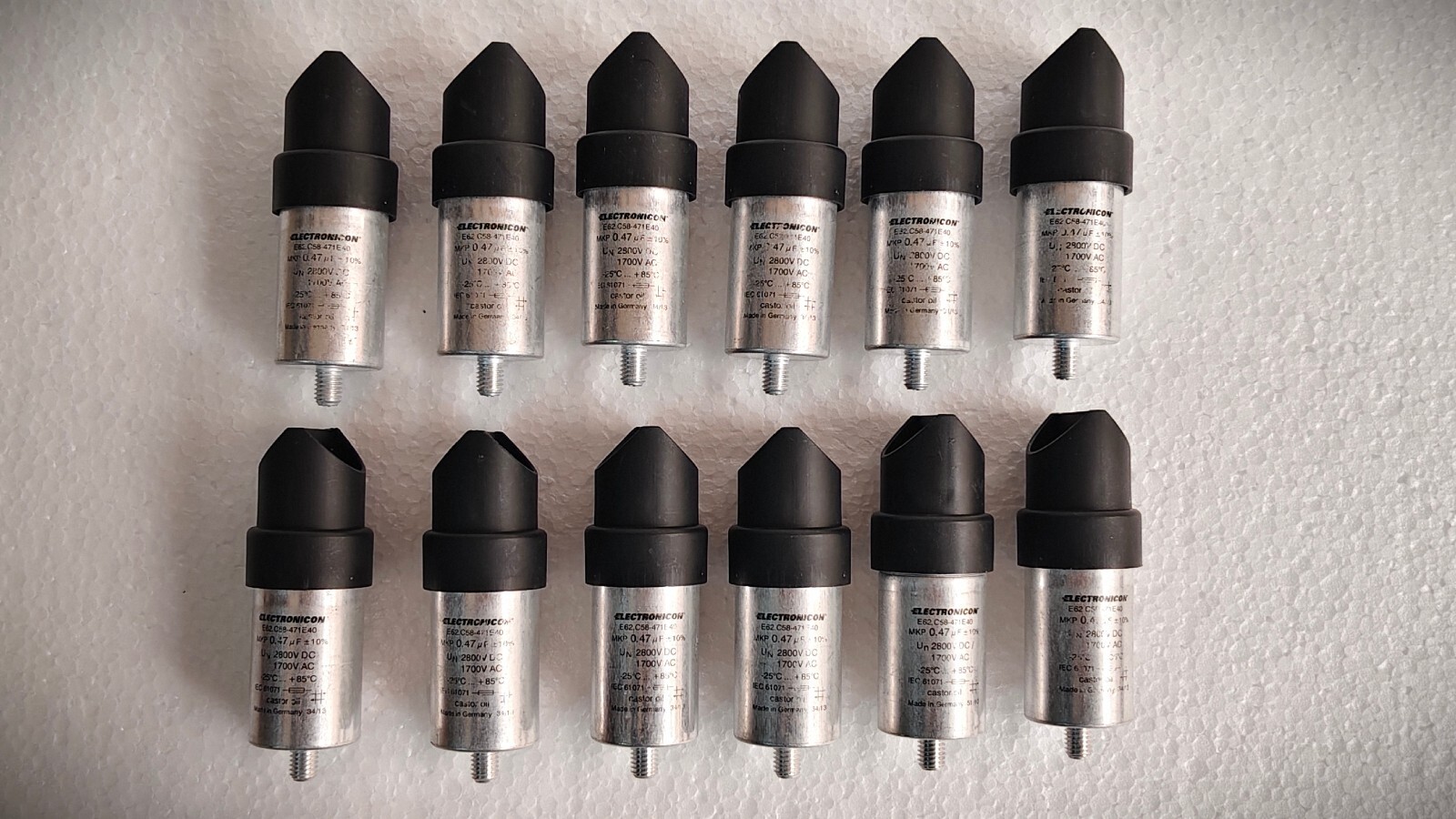 Electronicon e62.c58-471e40 / E62.C58-471E40 Capacitor Lot of 06 Pcs